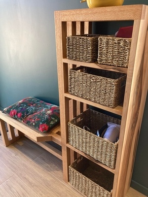 Banc d'entrée avec son étagère à chaussures