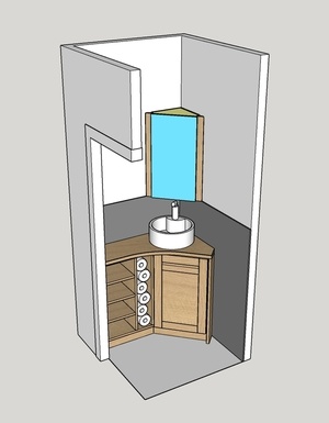 Meuble lave-mains pour WC
