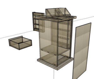 Meuble défonceuse sous table