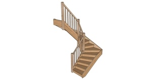 Escalier deux quarts tournant avec contremarches