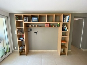 Bibliothèque aggloméré plaqué chêne véritable