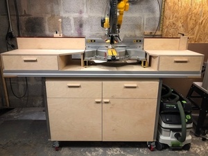 Station mobile pour scie à onglets