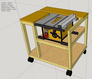 Etabli mobile pour scie sous table DeWalt DWE 7485