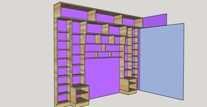 Bibliothèque autour d'un lit