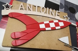 Déco fusée de chambre d'enfant