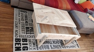 Table Basse Palette - Rangement DVD-BlueRay , jeux de société