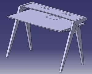 Plan bureau en cerisier de Cama