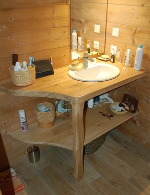 Meuble sous vasque en (vieux) chêne