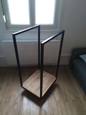 Porte buches bois metal