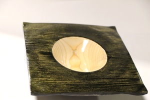 Bol tourné et coloré « soleil noir »