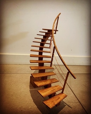 Maquette escalier débillardé à limon central