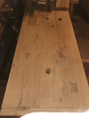 Etabli ancien refait de A à Z pour devenir meuble double vasques