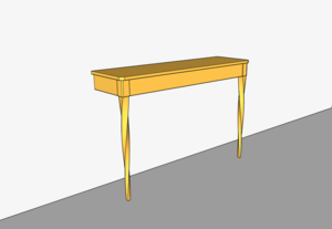 Guéridon aux pieds hélicoïdaux