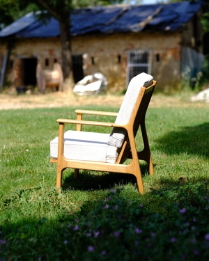 Fauteuil en chêne massif