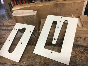 Gabarits assemblage poutres par queue d'aronde