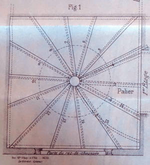 Escalier à noyau plein sur plan carré