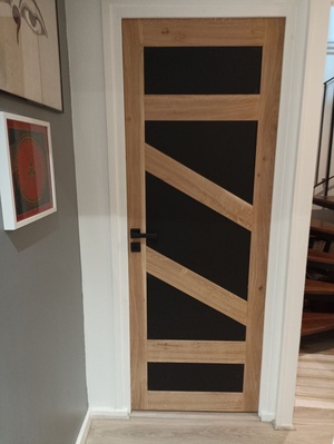 Porte Chêne et stratifié noir mat n°4