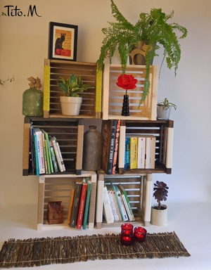 Caisses de rangement pour bibliothèque