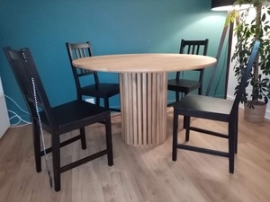 Table ronde chêne massif