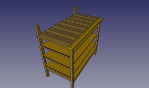 Plan pour un meuble avec tablettes.