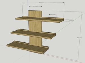 Etagère murale autoportante toujours sans ferraille