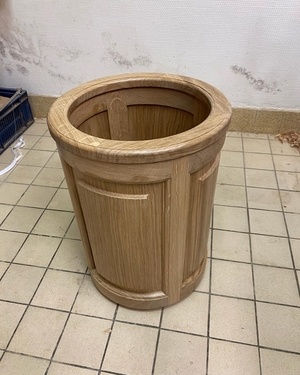 Corbeille ronde en chêne massif