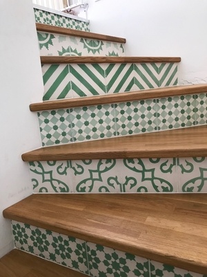 Escalier habillage bois & carrelage