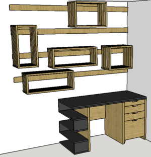 Espace Bureau avec étagères modulables