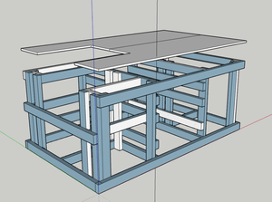 Plan établi roulant pour accueillir scie sous table einhell