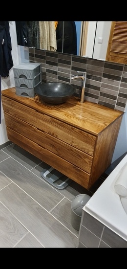 Meuble sdb en châtaigner