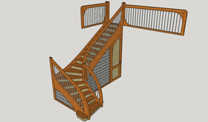 Plan d étude pratique d escalier une volée à quartier tournant à droite au depart