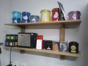 Etagère double de cuisine à fixation invisible