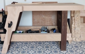 Etabli démontable hêtre et CTP, façon Morave & Roubo