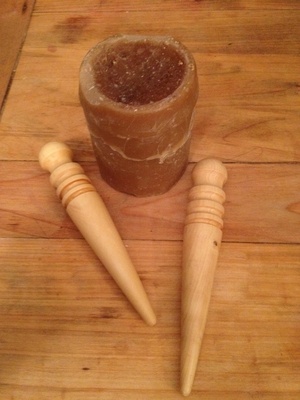 Lissoir pour brunissage des bords de cuir en buis des Corbiéres