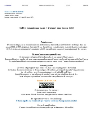 Dossier technique coffret convertisseur Lurem C260