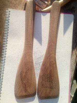 2 spatule bouquetin / hiboux