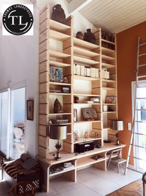 Bibliothèque en acajou des Landes