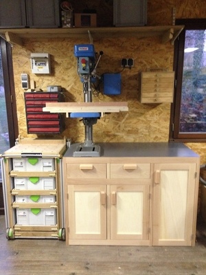 Meuble perceuse à colonne