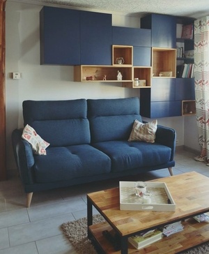 Bibliothèque peinture et bois