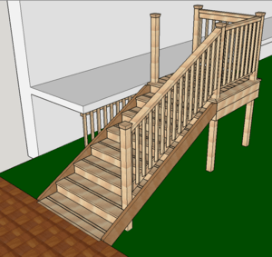 Escalier extérieur balcon