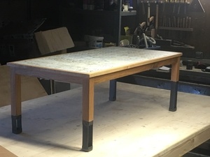 Table basse chene carrelage