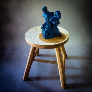 Carved oak stool (2023)