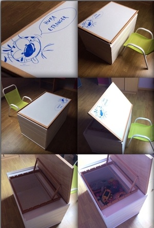 Coffre à jouets 3 en 1