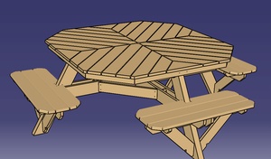 Table de terrasse à 8 places en Acacia
