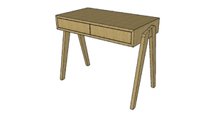 Bureau en chêne, hêtre et frêne