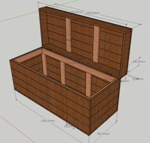 Coffre en bois rectangulaire