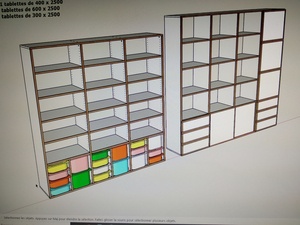 Bibliothèques en mélaminé blanc