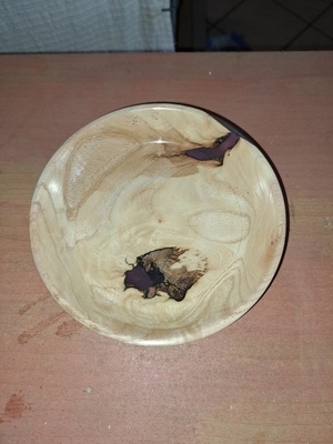 1er tournage coupole bois/résine époxy