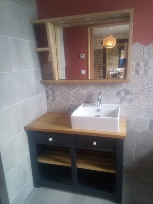 Meuble Salle de bain et miroir