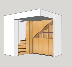 Escalier double quart tournant et son placard